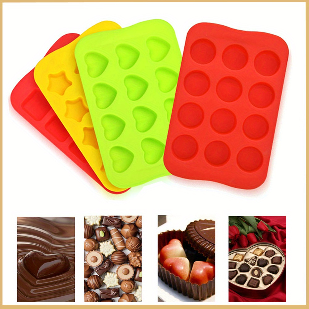Silicone Baking Molds, Heart Square Shaped, Chocolate Molds, Soap Molds,  Candy Ice Cube Cake Decoration Molds, Three Colors, Kitchen Accessories,  Baking Tools, Diy Supplies - Temu Philippines