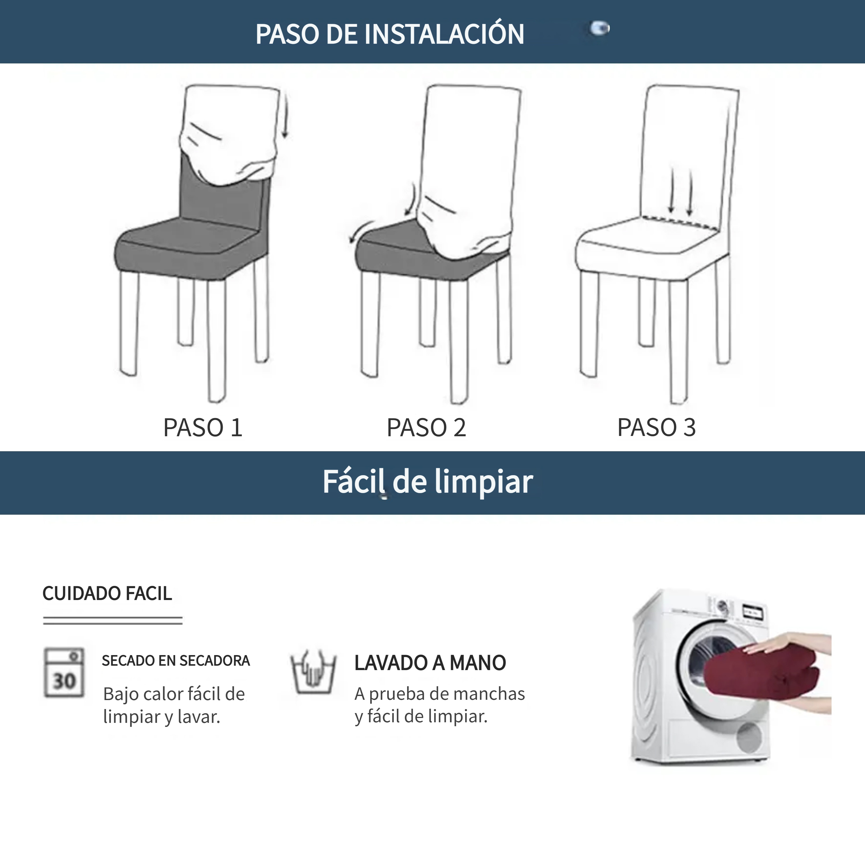 2 Piezas Fundas Sillas Comedor Protector Silla Comedor - Temu