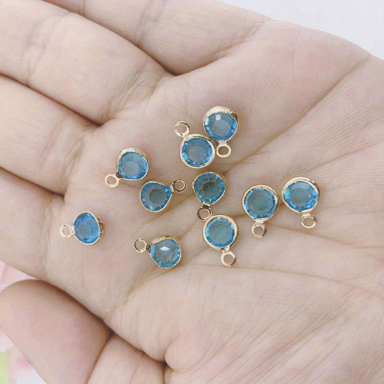 Copper Edged Crystal Glass Double Ear Electroplated Jewelry - Temu