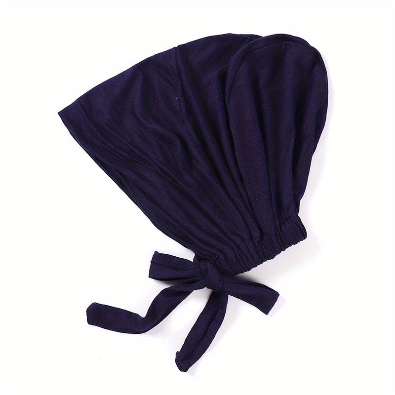 Solid Inner Cap Elastic Turban Soft Head Wrap Casual Underscarf