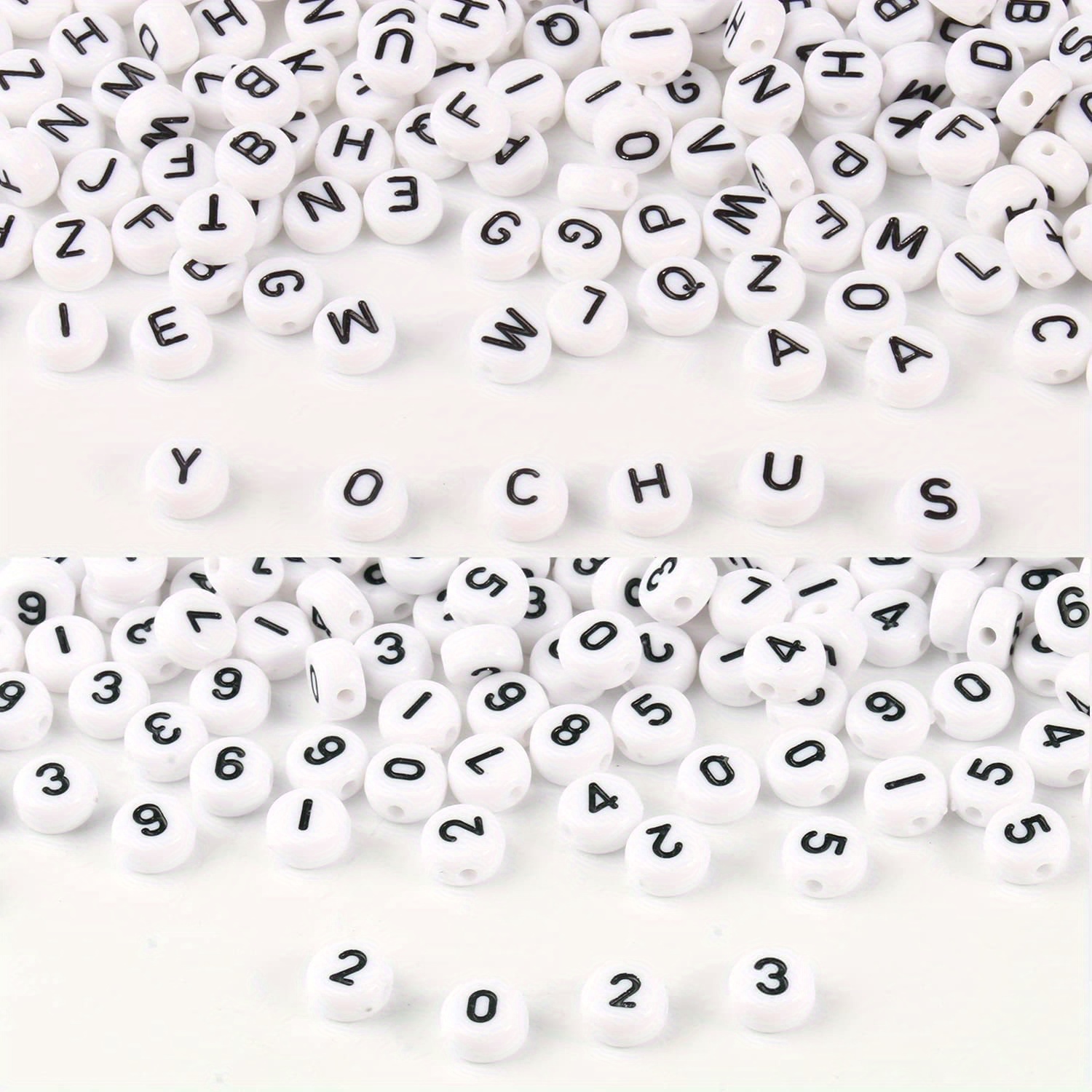 Transparent Acrylic Number Beads 4x7mm Mixed Number Beads for Bracelets and  Jewelry Making Key Chains