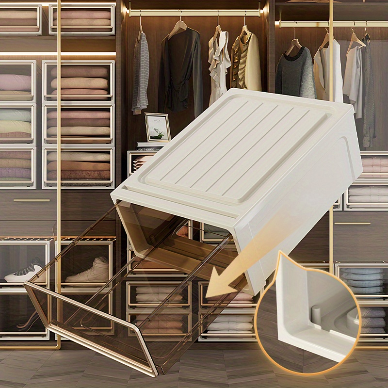  ZZF Caja de almacenamiento con combinación de armario, armario  de plástico, armario de ropa, armario, cajón, tela, caja de acabado simple  (color azul) : Hogar y Cocina
