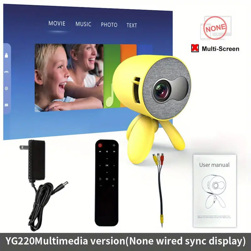 yg220 home led mini projector built in speaker smart portable childrens projector can be connected to the computer u disk set top box dvd memory cards audio and other equipment gifts boys girls children birthday students details 0