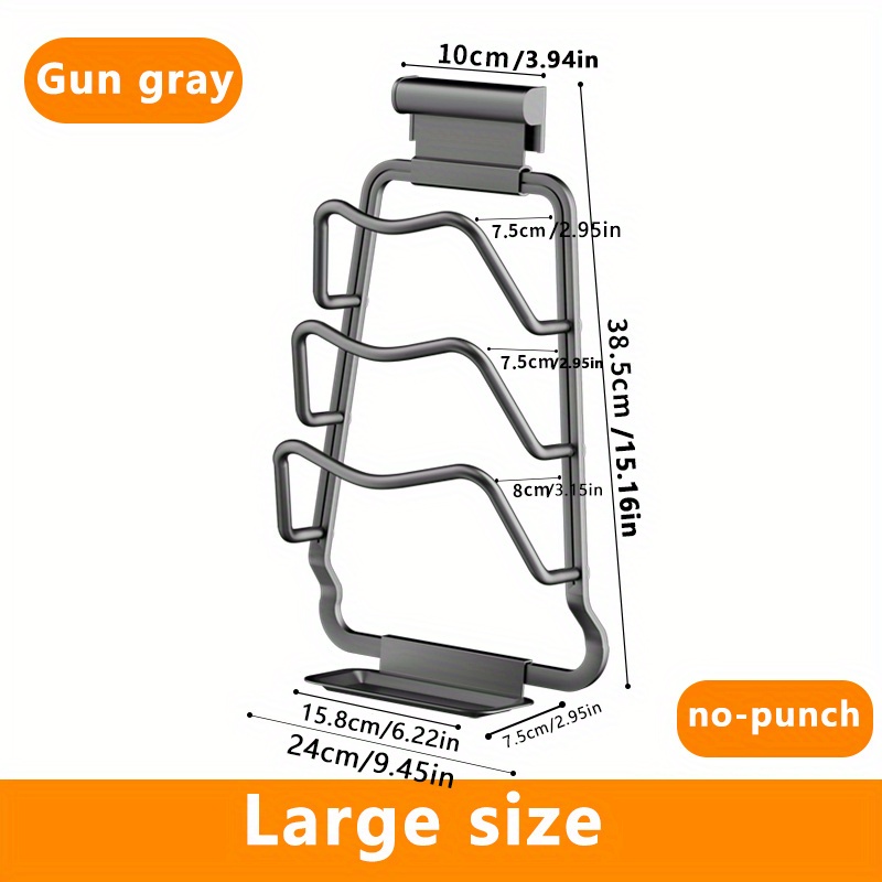 Wall Mounted Pot Lid Holder with Drip Tray