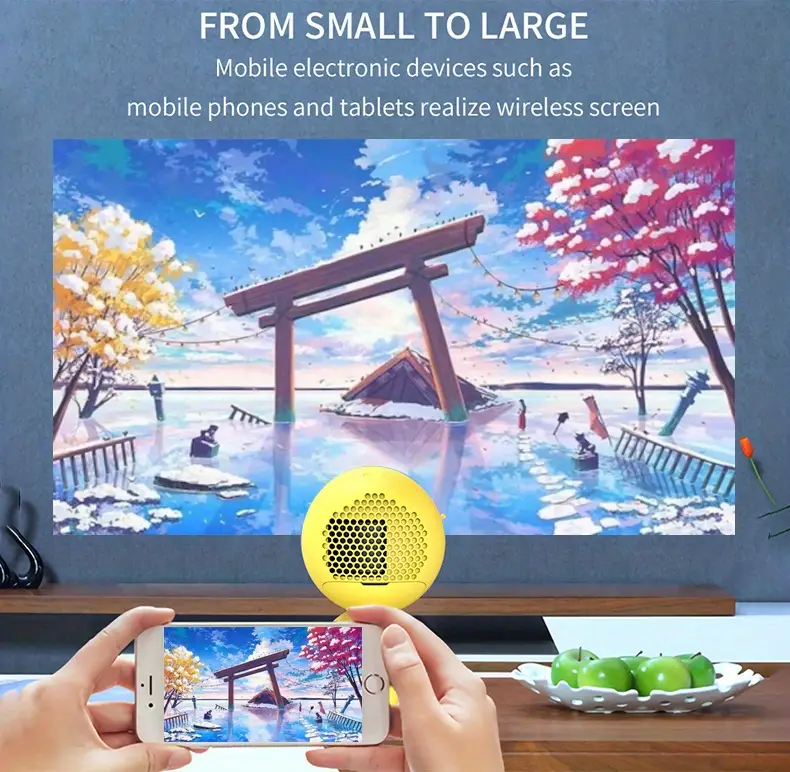 yg220 home led mini projector built in speaker smart portable childrens projector can be connected to the computer u disk set top box dvd memory cards audio and other equipment gifts boys girls children birthday students details 6