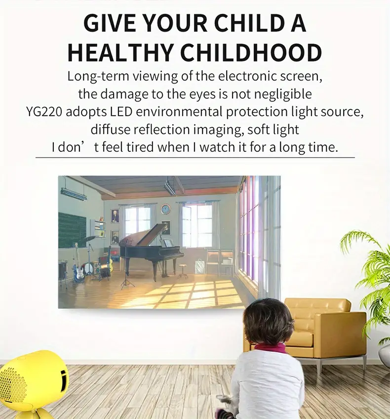 yg220 home led mini projector built in speaker smart portable childrens projector can be connected to the computer u disk set top box dvd memory cards audio and other equipment gifts boys girls children birthday students details 5