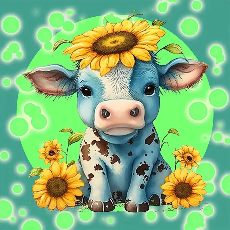 Sunflower Cow Diamond Painting Tools For Adults 5d Diy - Temu