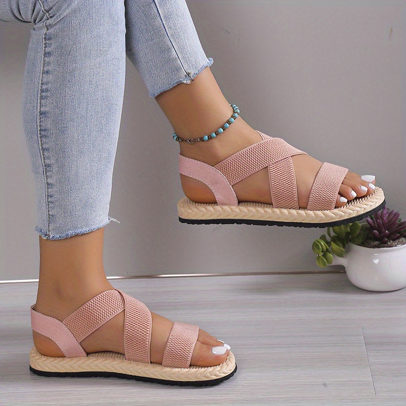 Elastic cross strap online sandals