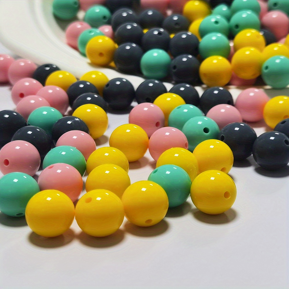 100Pcs Silicone Beads Matte Craft Beads Colorful Assorted Loose