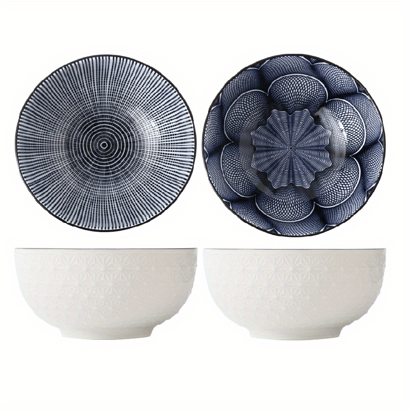 Image of Ceramic Bowl 2-pack, 33 Oz Soup Bowl, 6 Inches, Salad Bowl, Kitchen Cereal Bowl, Dessert, Rice, Noodles, Suitable For Kitchen, Dishwasher , Microwaveable, Oven Heated