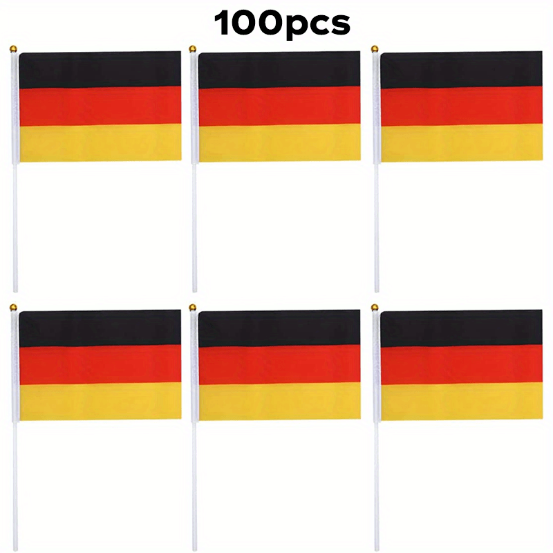 Klein Deutschland Flagge Mit Stab,20 Stück Mini Fahnen Deutschland  Fanartikel Kleine Hände Flaggen(14x21cm) : : Garten