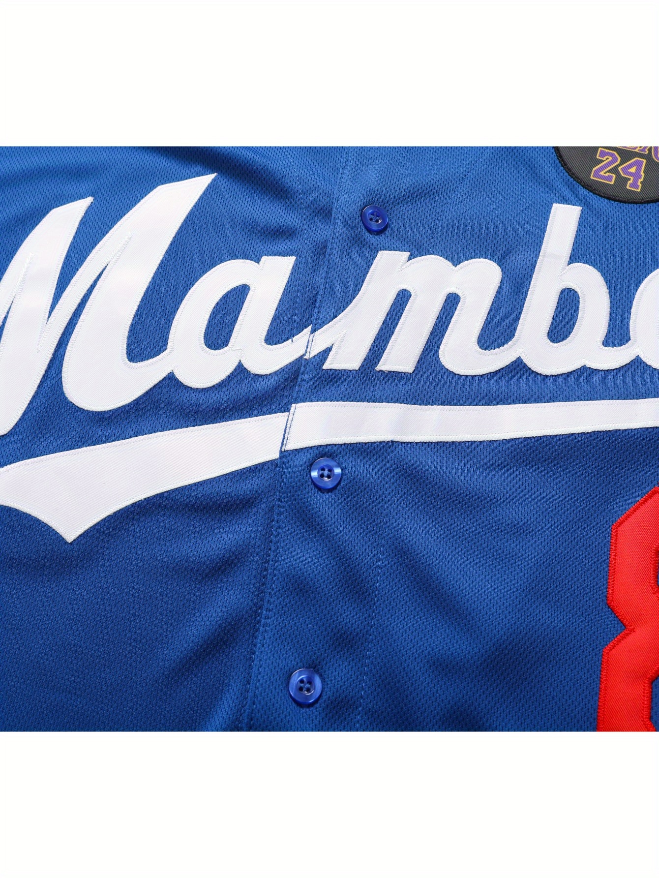 Men's Mamba #824 Baseball Jersey, Active Slightly Stretch Button Up Short  Sleeve Uniform Baseball Shirt For Training Competition - Temu South Korea