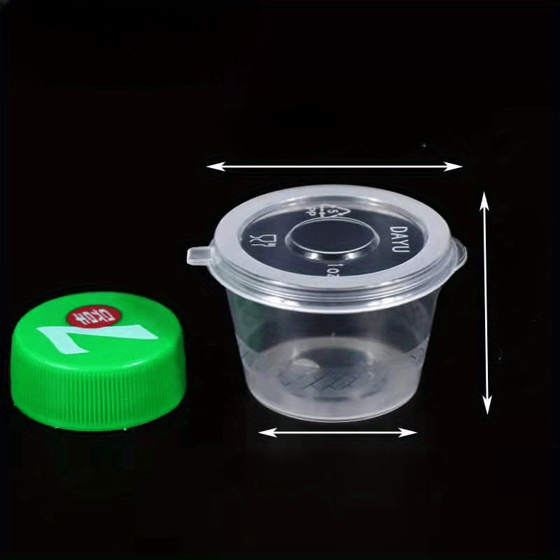 NEW 10pcs 27/35.7ml Disposable Plastic Takeaway Sauce Cup Reusable