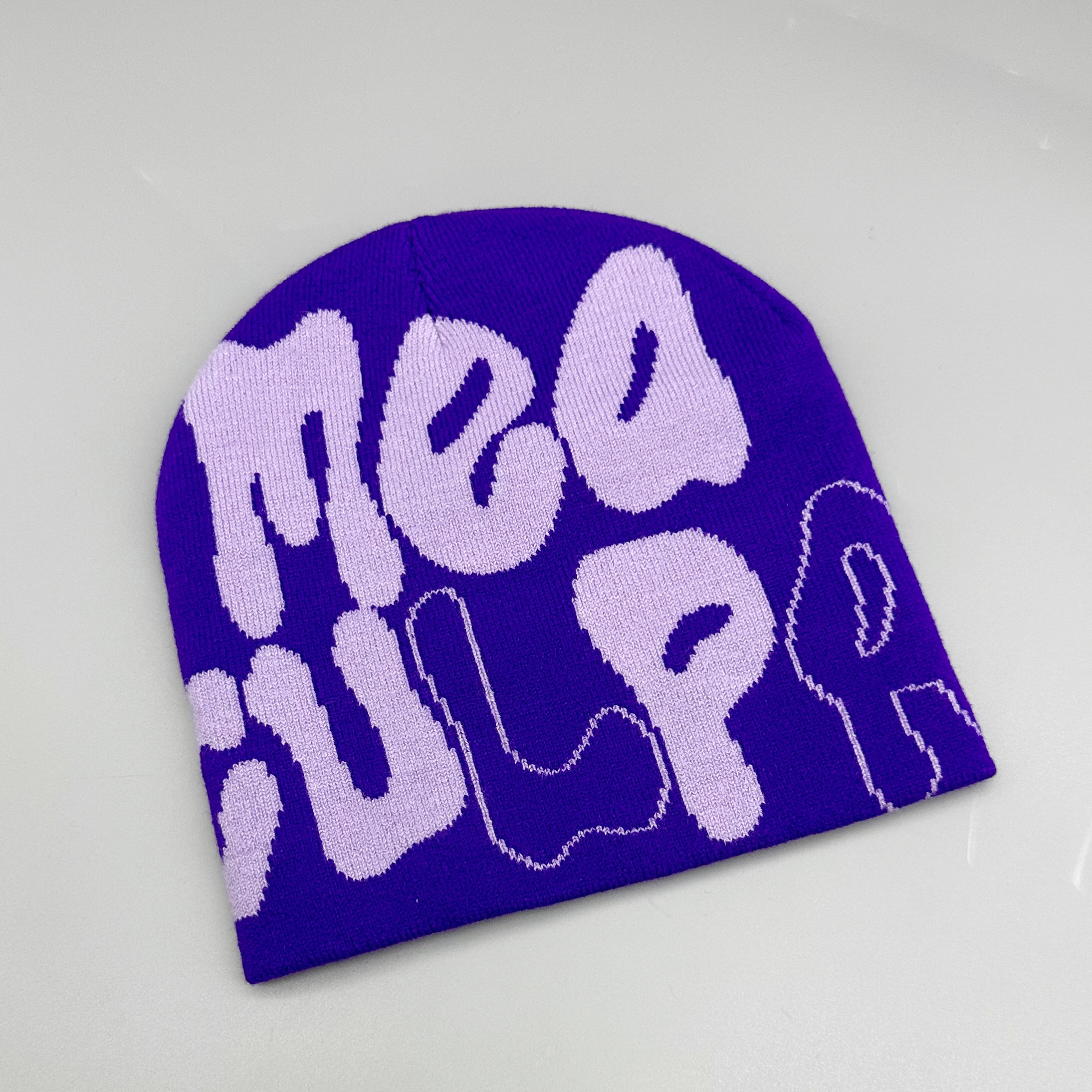 Alphabet Jacquard Multicolor Knit Beanie