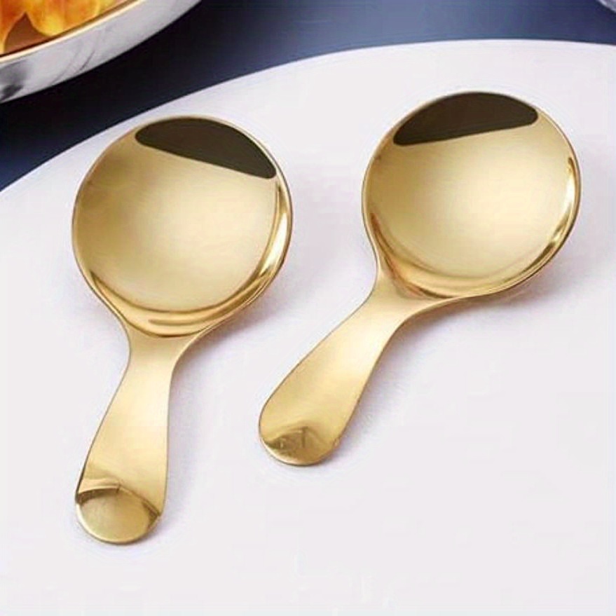 Short Handle Spoons, Small Scoops for Canisters, Mini Gold Spoons