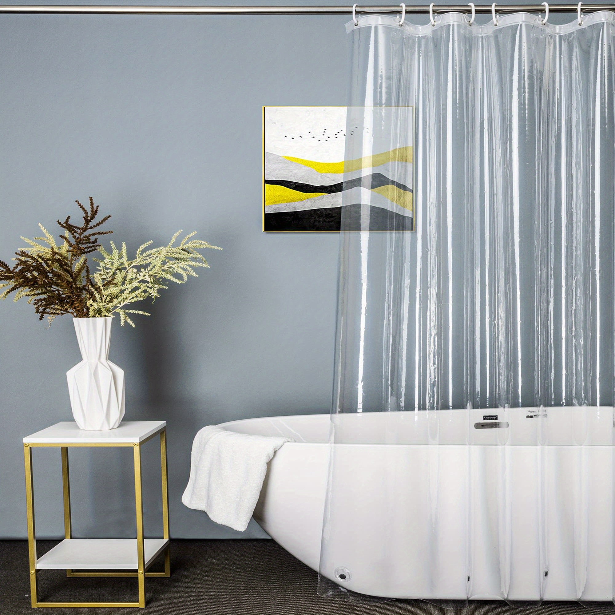 Clear Shower Polyester Shower Liner Waterproof Shower Liner Temu