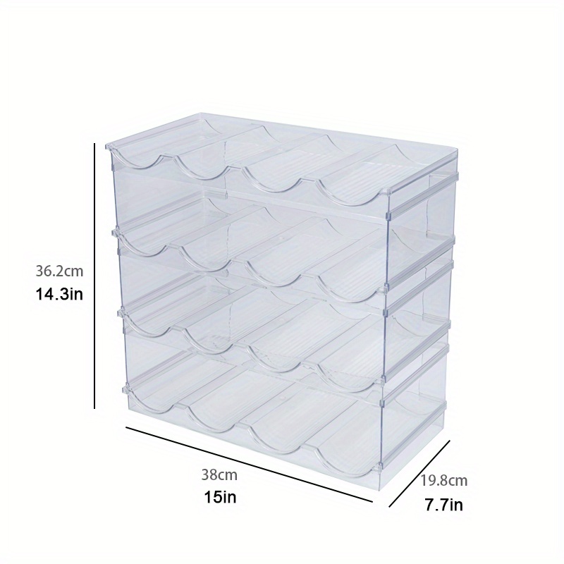 VANRIOS Water Bottle Organizer, Stackable Bottle Storage Rack, 4 Tier 12  Containers Tumbler Organizer for Kitchen Cabinets Counter-top Refrigerator