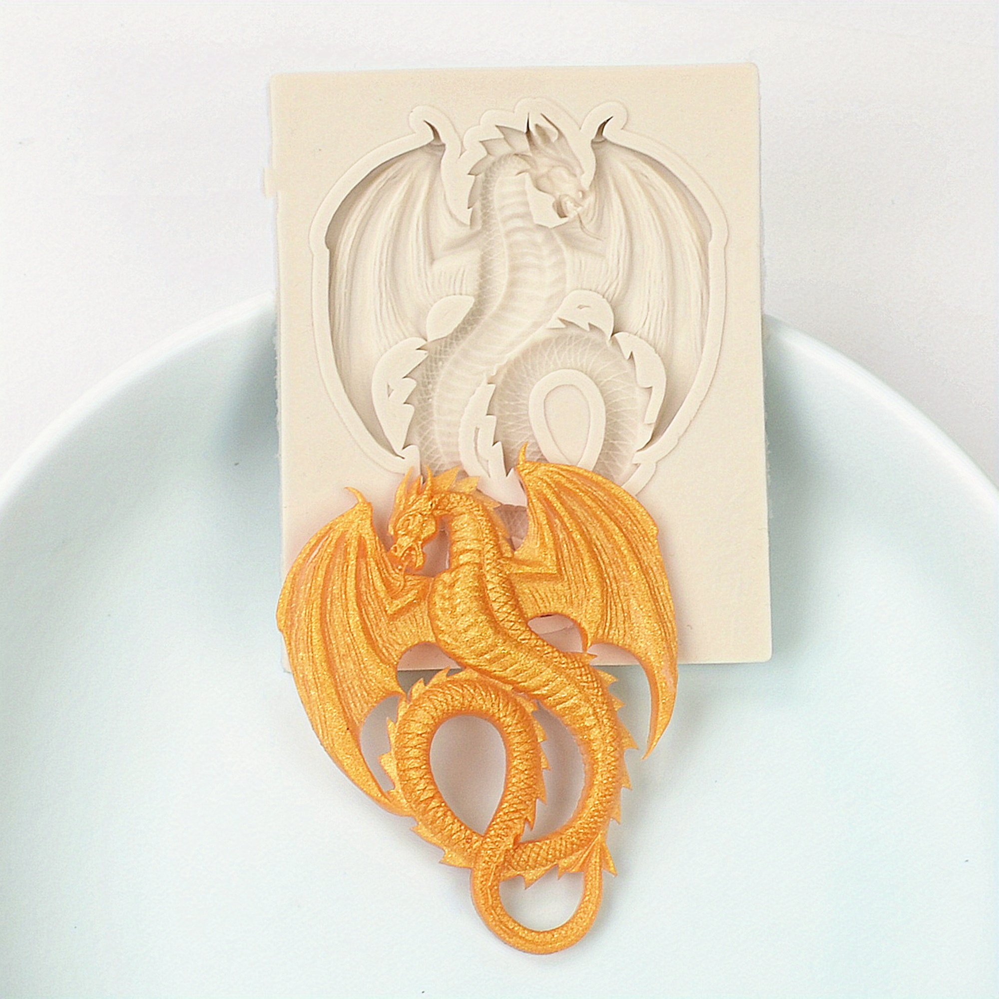 Funshowcase 3D Water Dragon Cake Chocolate Mold 3.8x3.9x1inch