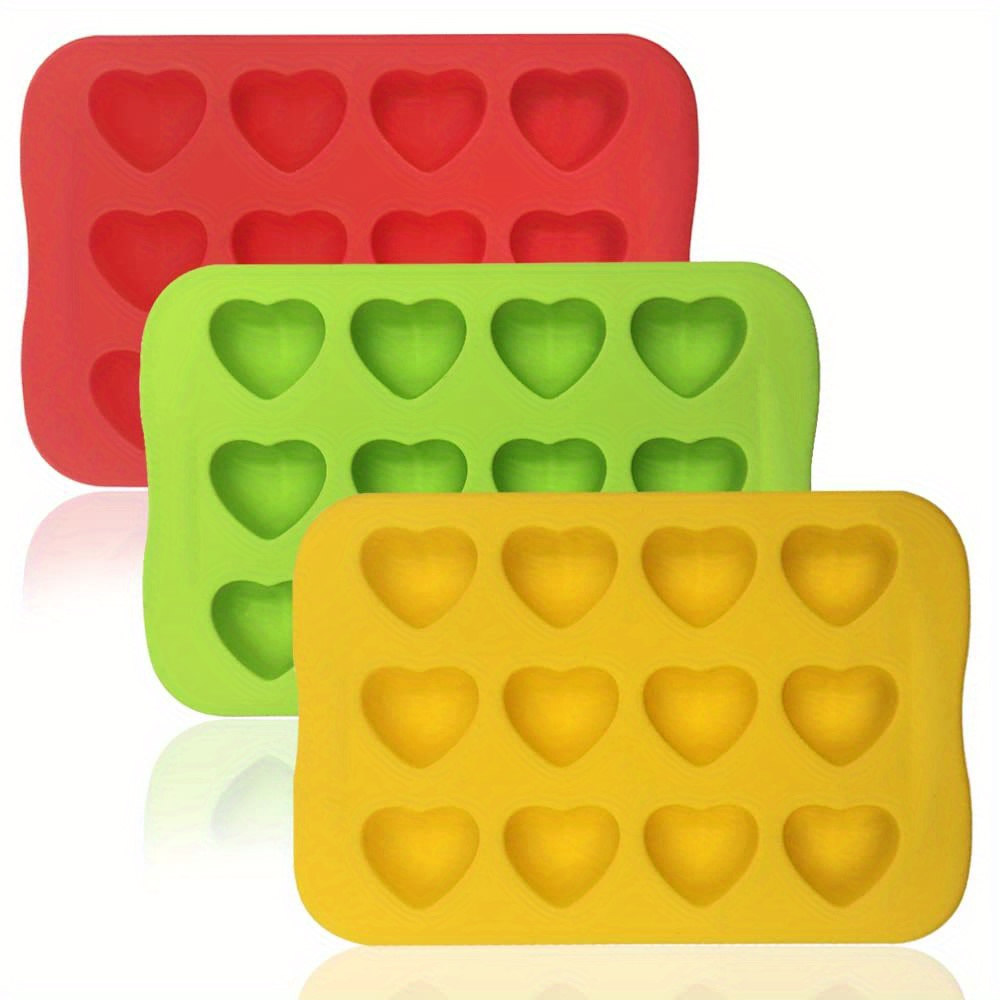 Silicone Baking Molds, Heart Square Shaped, Chocolate Molds, Soap Molds,  Candy Ice Cube Cake Decoration Molds, Three Colors, Kitchen Accessories,  Baking Tools, Diy Supplies - Temu Philippines