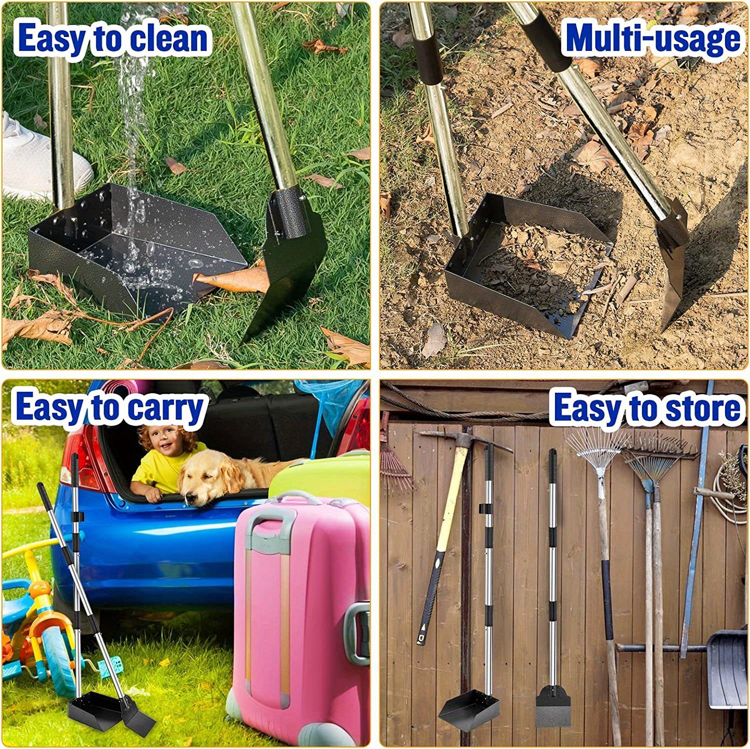 Dog Scooper Adjustable Long Handle Metal Rake Temu