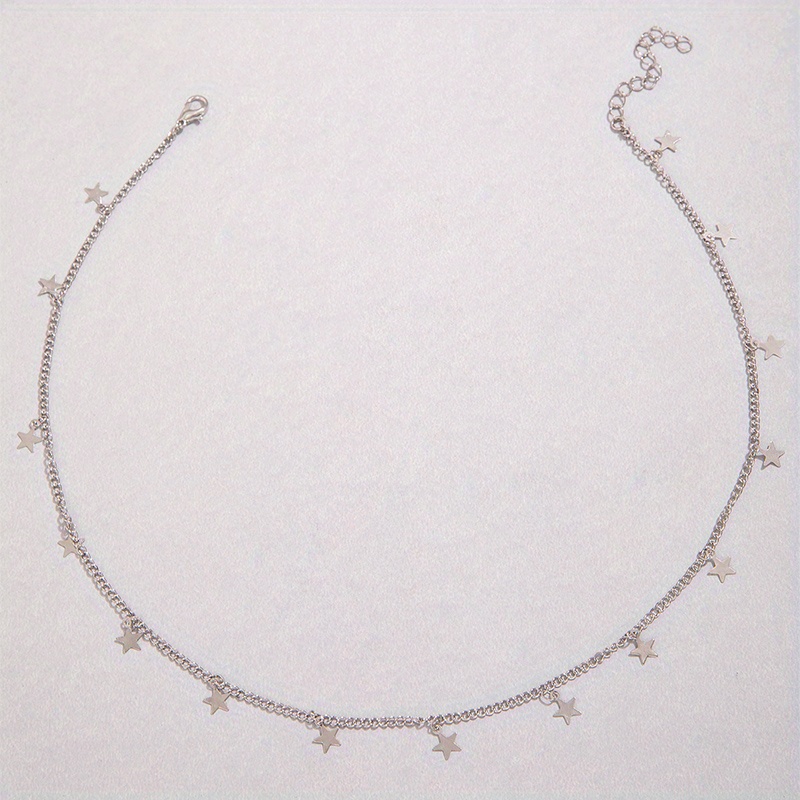 Fashionable Individual Star Tassel Single-layer Pendant Necklace Geometric Clavicle Chain