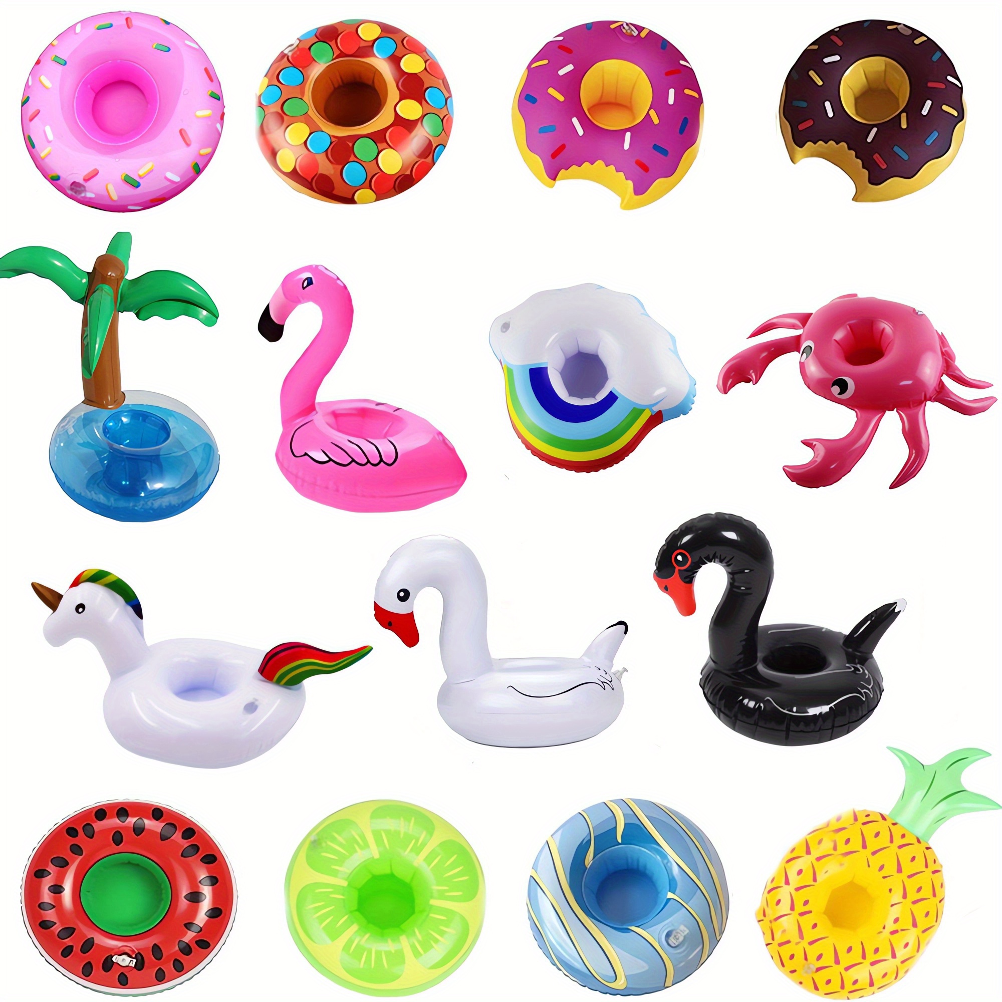 PVC Inflatable Drink Holder, Pool Drink Floats Inflatable Cup Holders Party  Accessories Cup Flamingo Coasters for Swimming Pool Party Beach & Kids