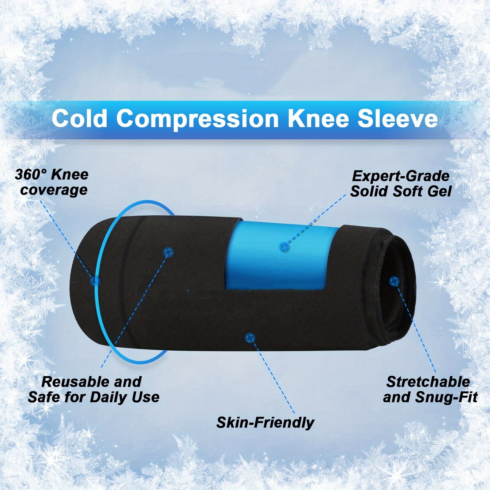 Knee Ice Pack Injuries Compression Sleeve Reusable Gel Cold Temu