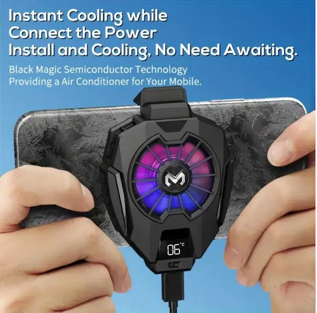 Mobile Phone Radiator Cooling Fan Temperature Display - Temu