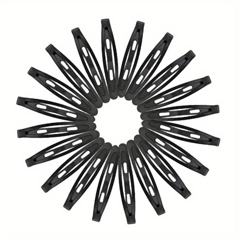 50pcs 6teeth Ushape Snap Clips For Hair Extensions 3.3cm/1.3inch black