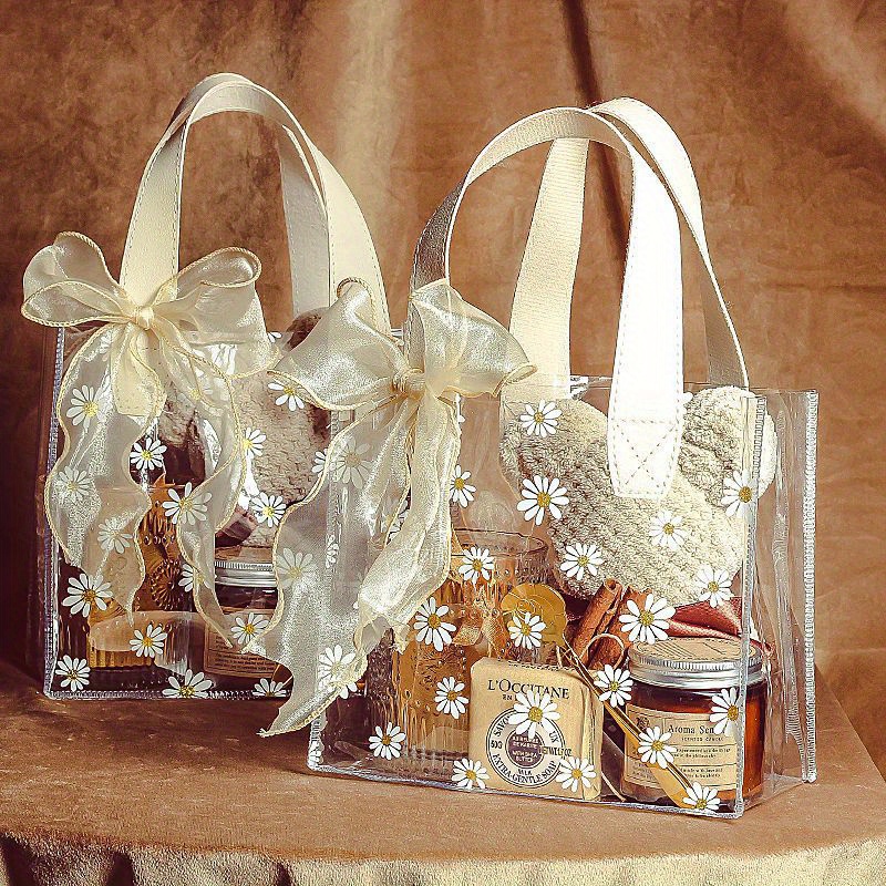 Portable Pvc Gift Bag Ribbon Party Gift Bag Gift Bag Wedding - Temu