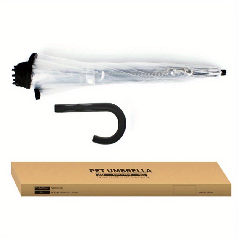 Keep Your Dog Dry And Stylish With This Transparent Outdoor Pet Umbrella!