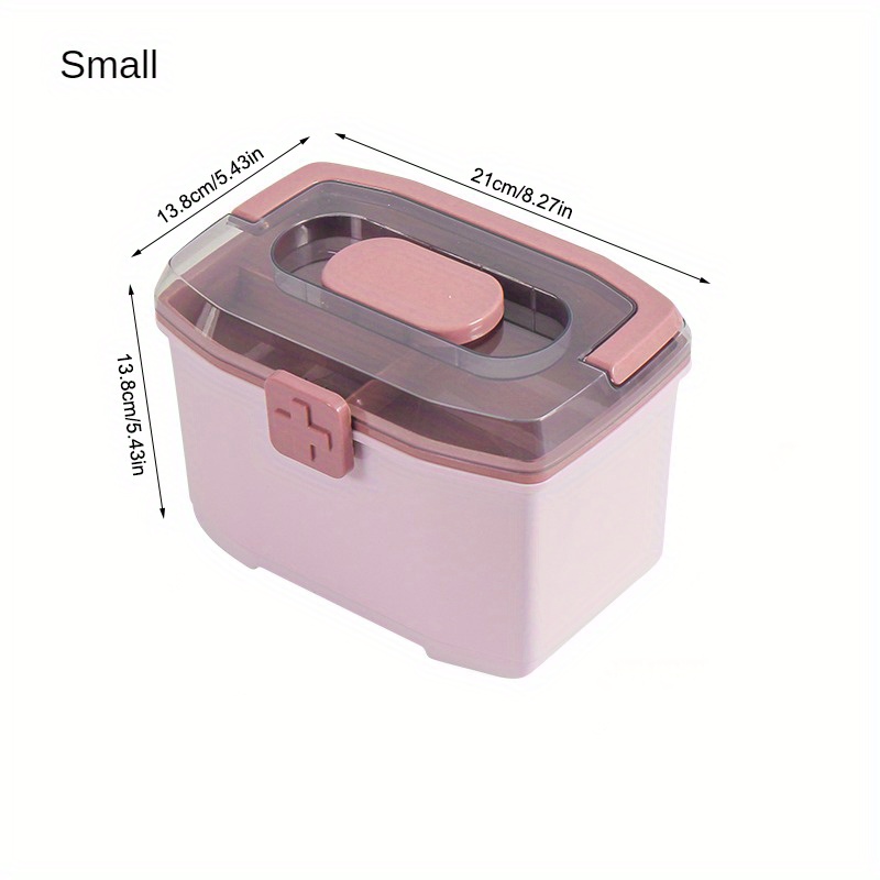 1pc Double Layer Medicine Storage Box Portable First Aid Case With