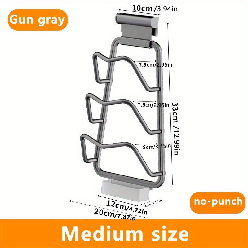 Wall Mounted Pot Lid Holder with Drip Tray