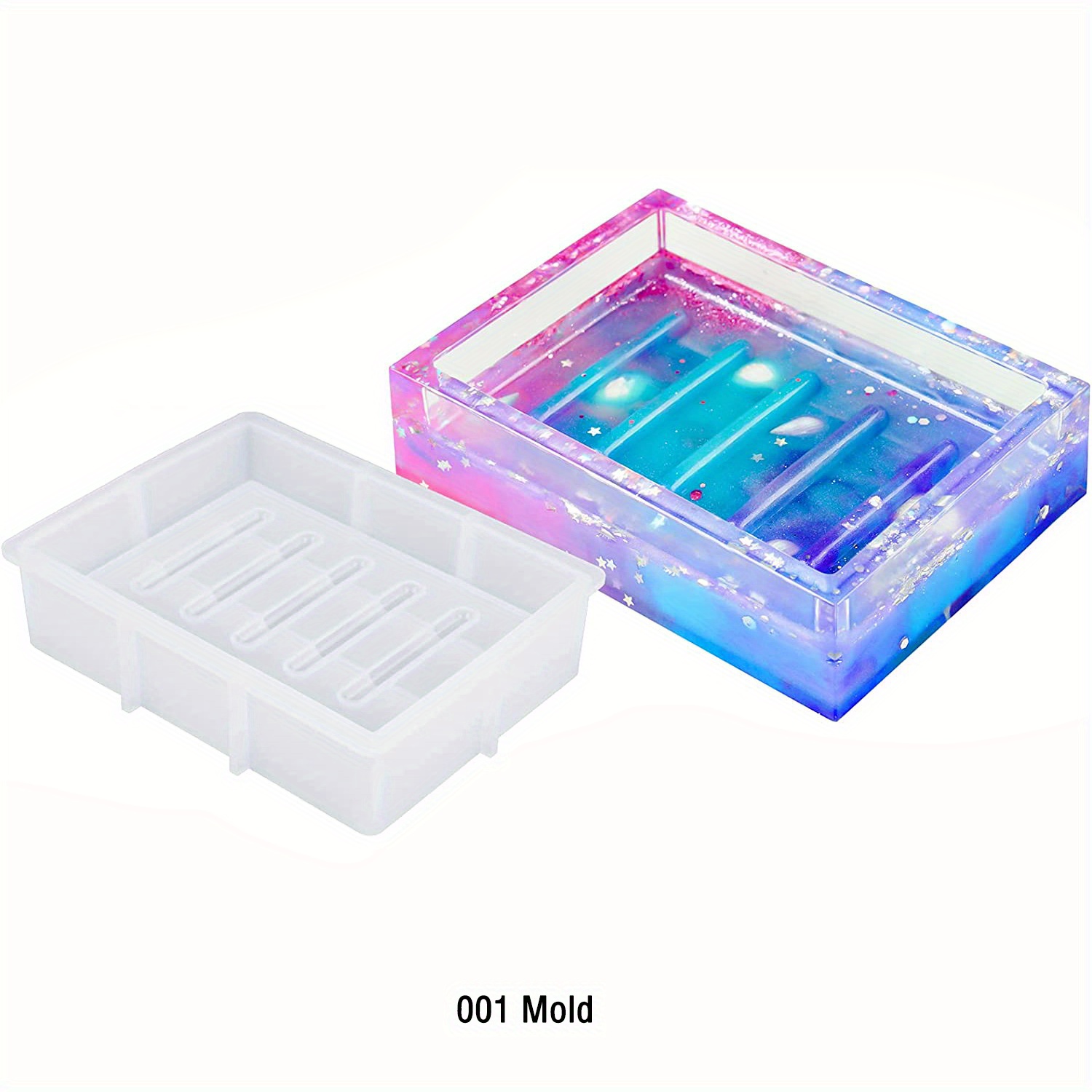 2 Styles Oval & Rectangle Diy Dish Epoxy Resin Silicone Mold, Ring Dish Jewelry Tray Candle Holder Storage Box Diy Casting Art Craft Agate Home Decoration Gift