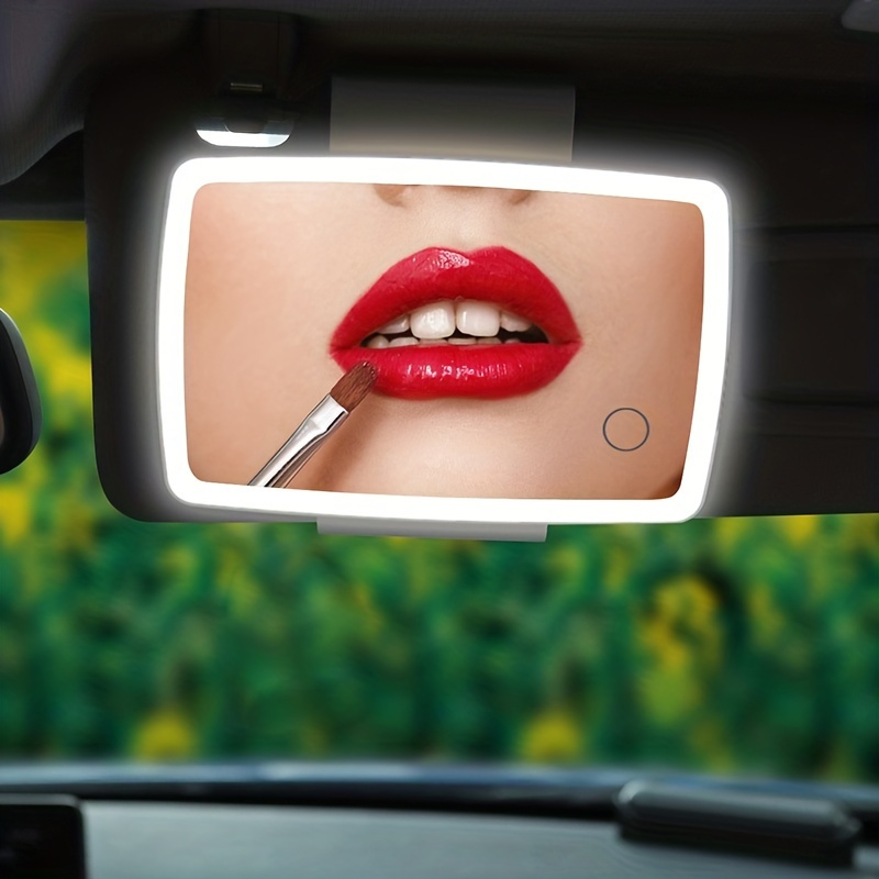 

Car Visor Vanity Mirror Rechargeable With 3 Light Modes & Led For Car Truck Suv Rear View With Dimmable Touch Screen, Car Mirror As A Gifts For Women
