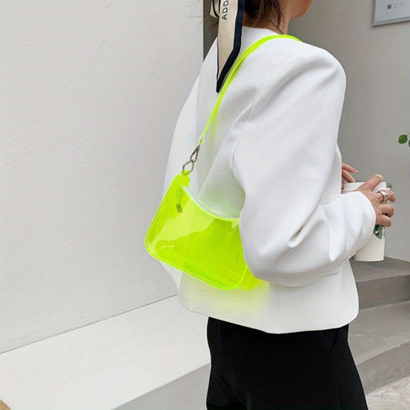 Transparent Jelly Underarm Bag, Trendy Summer Beach Bag, See Through  Underarm Purse For Travel, Events, Concert - Temu