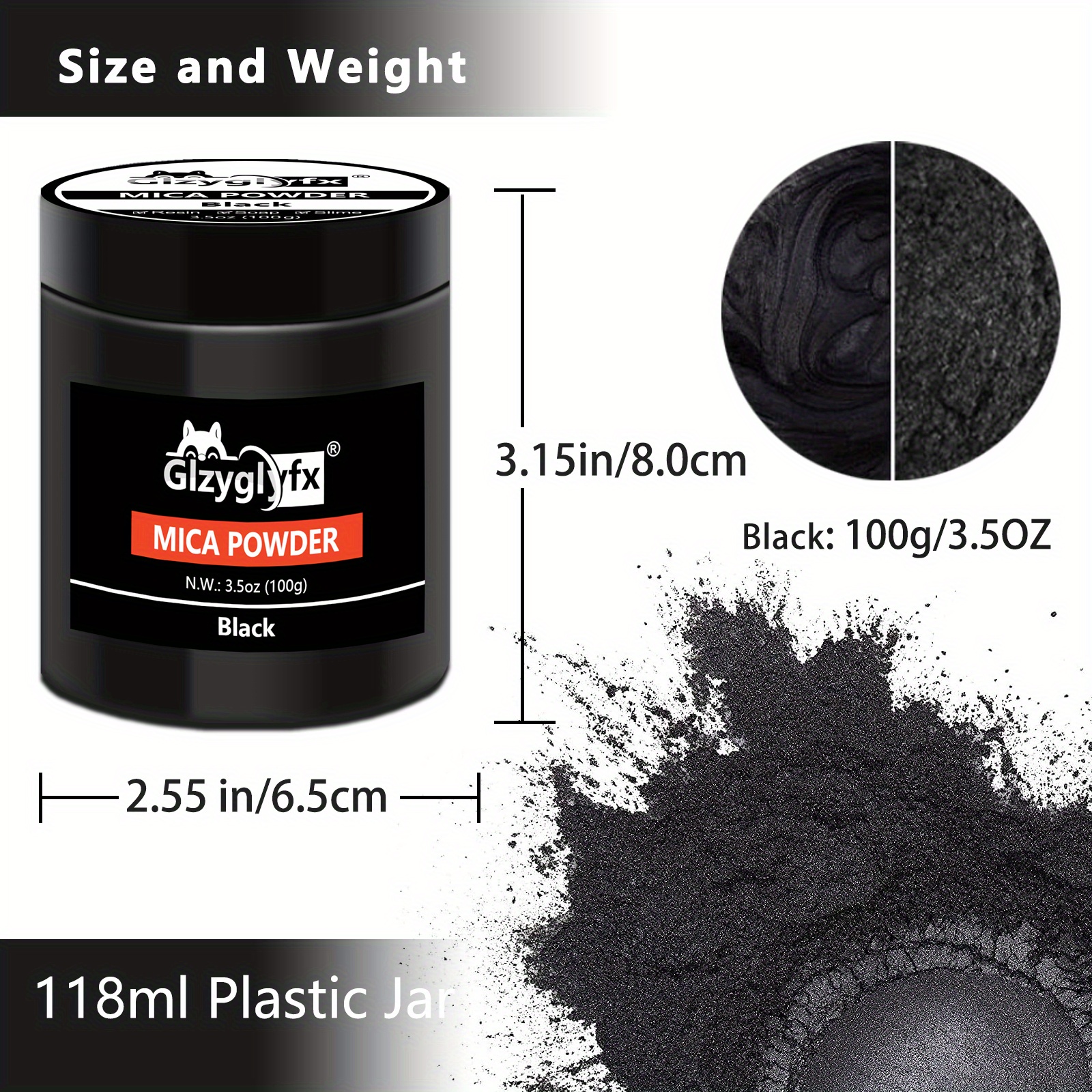 White And Black Mica Powder /jar For Epoxy Resin Pigment - Temu