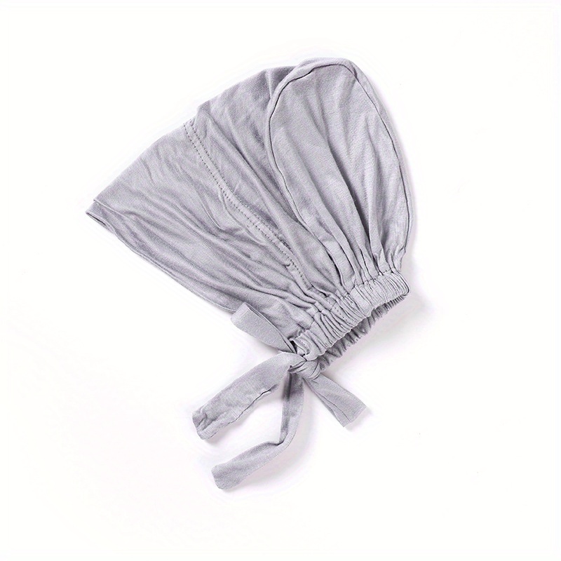 Solid Inner Cap Elastic Turban Soft Head Wrap Casual Underscarf