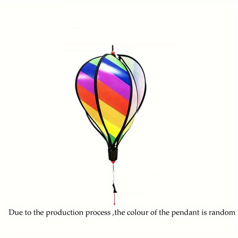 1pc Rainbow Hot Air Balloon Charm Rotating Windmill Holiday Party  Decoration Hanging Decoration Suitable For Yard Garden Decoration Wedding  Decor