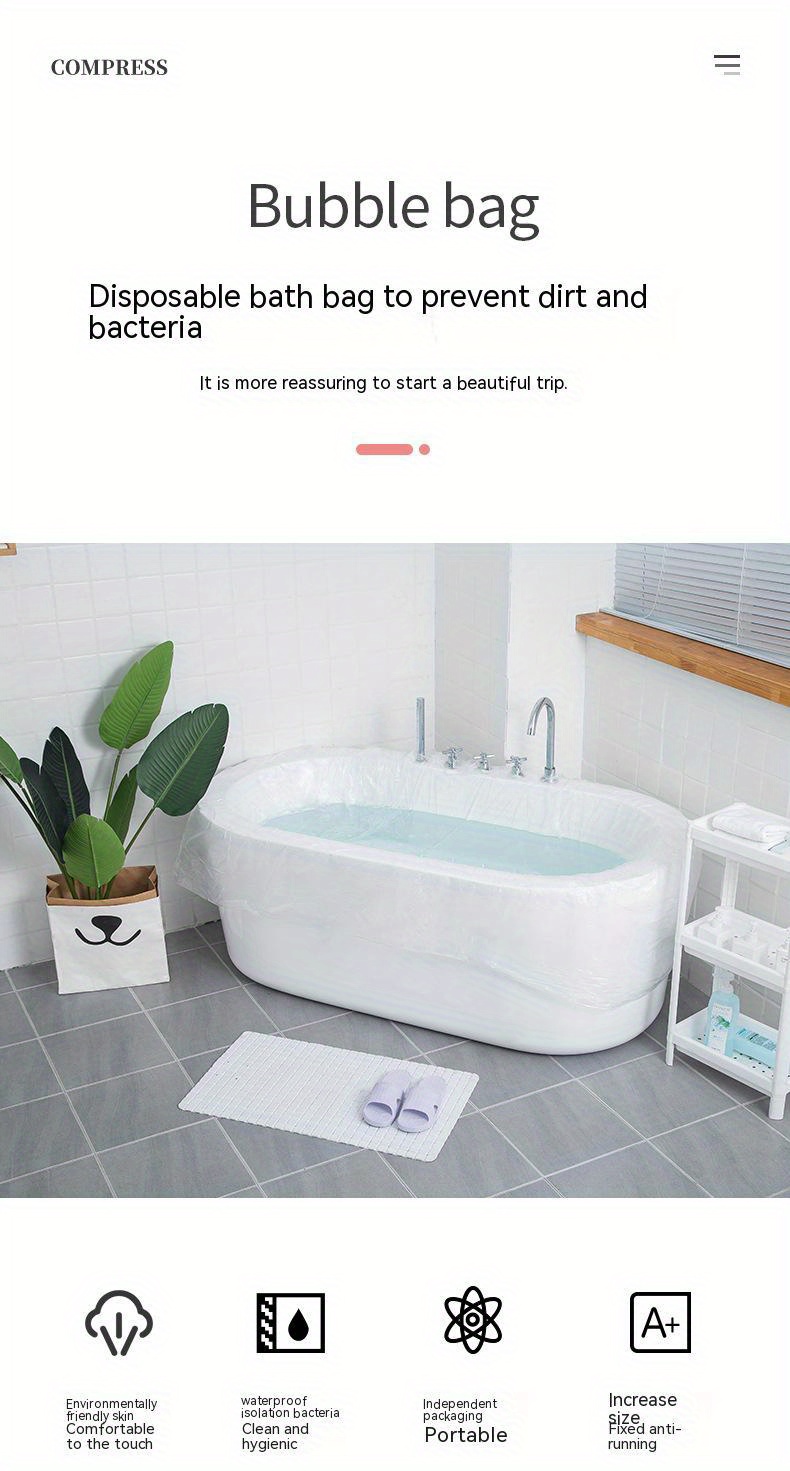 10pcs Disposable Bathtub Cover Lining Waterproof Independent