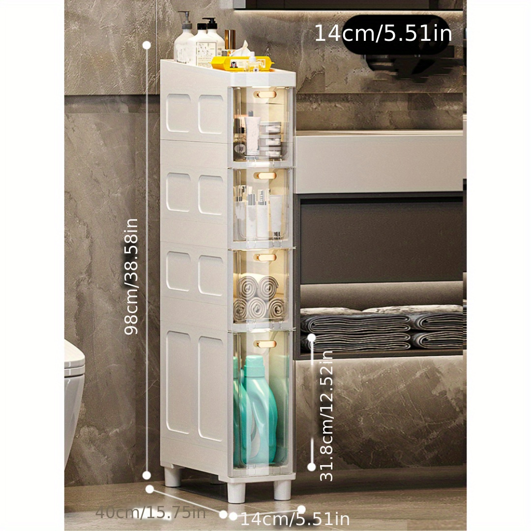 Toilet Crevice Storage Cabinet Black Drawer Bathroom Ultra Narrow Crevice  Storage Box Sundries Storage Rack Make Up Organizer