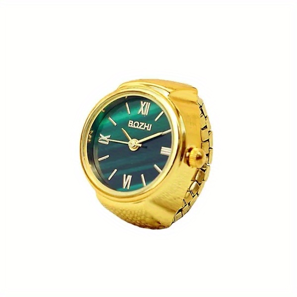 mini green watch   ring fashion accessories alloy shell finger watch men jewelry women trend ring gift details 3