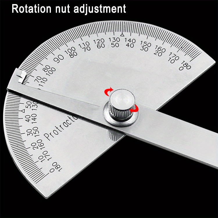 Economic Stainless Steel Round Head Rotary Protractor Angle Ruler Measuring  Tool - m. - Angle Gauge - US$ 3.00