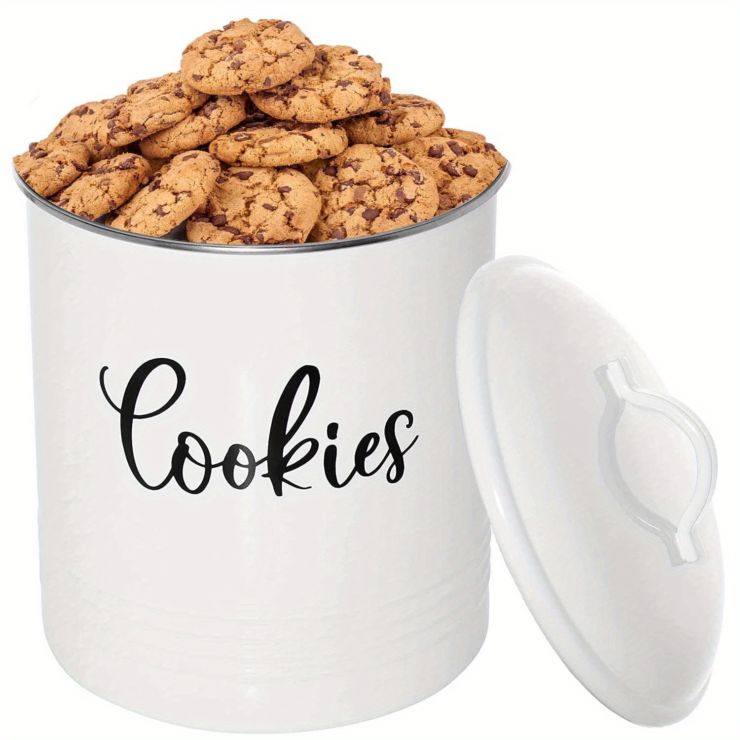 OUTSHINE White Cute Cookie Jar with Airtight Lids|Farmhouse Cookie Jar  Antique Design|Cookie Time Cookie Jar From Friends|Vintage Cookie Jars for