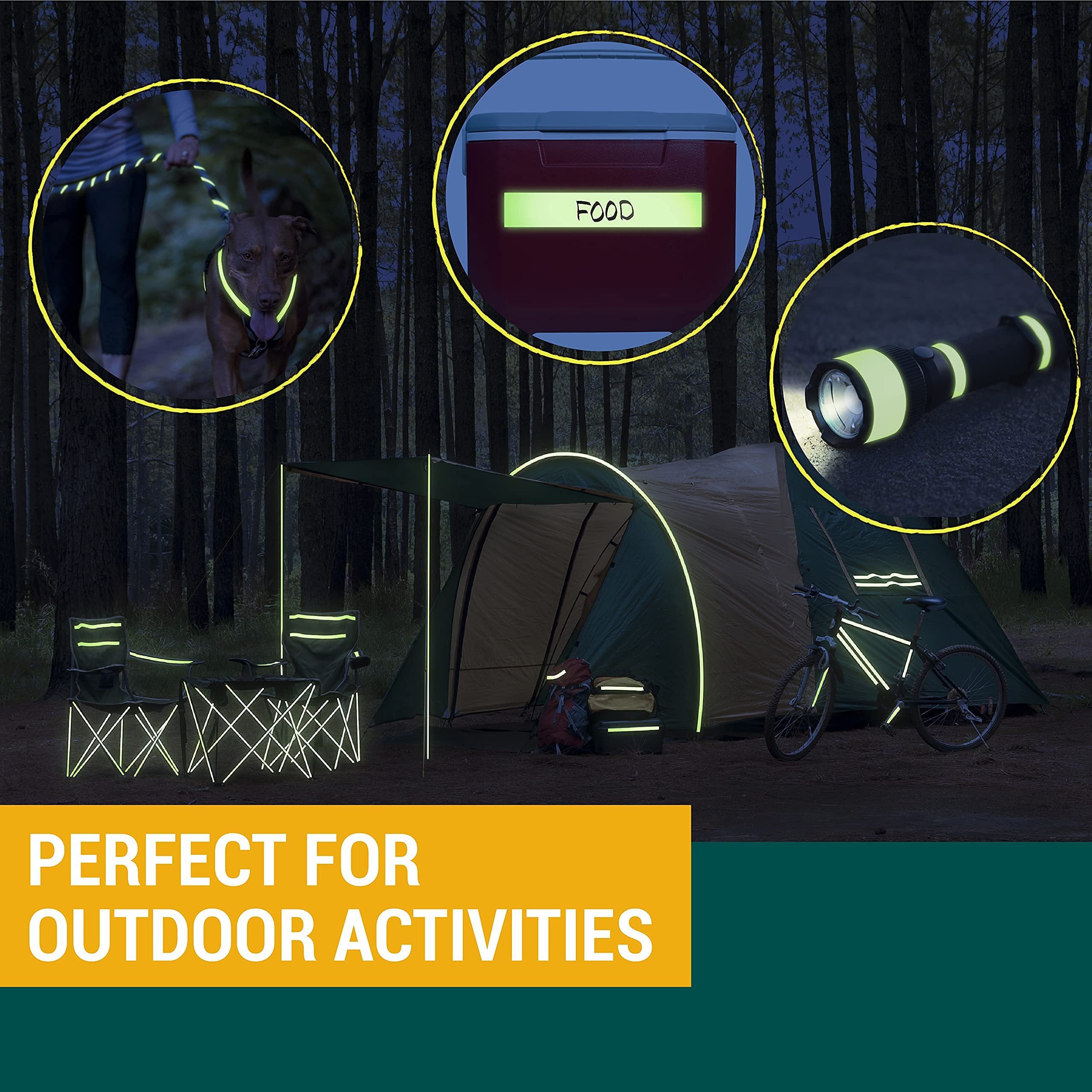 1pc Luminous Tape Green Warning Anti Slip Stickers Bicycle Frame