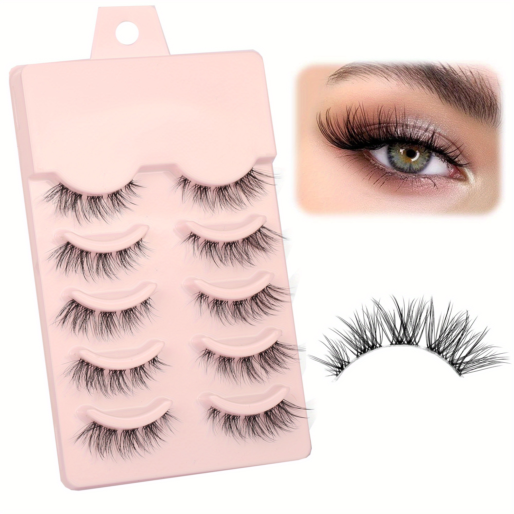 Temu Cluster Lashes Natural Look Wispy Manga Eyelash Extensions Strip Cat  Eye Lashes With Transparent Stem Short Anime Korean Makeup False Eyelashes  10 Pairs, Quick & Secure Online Checkout