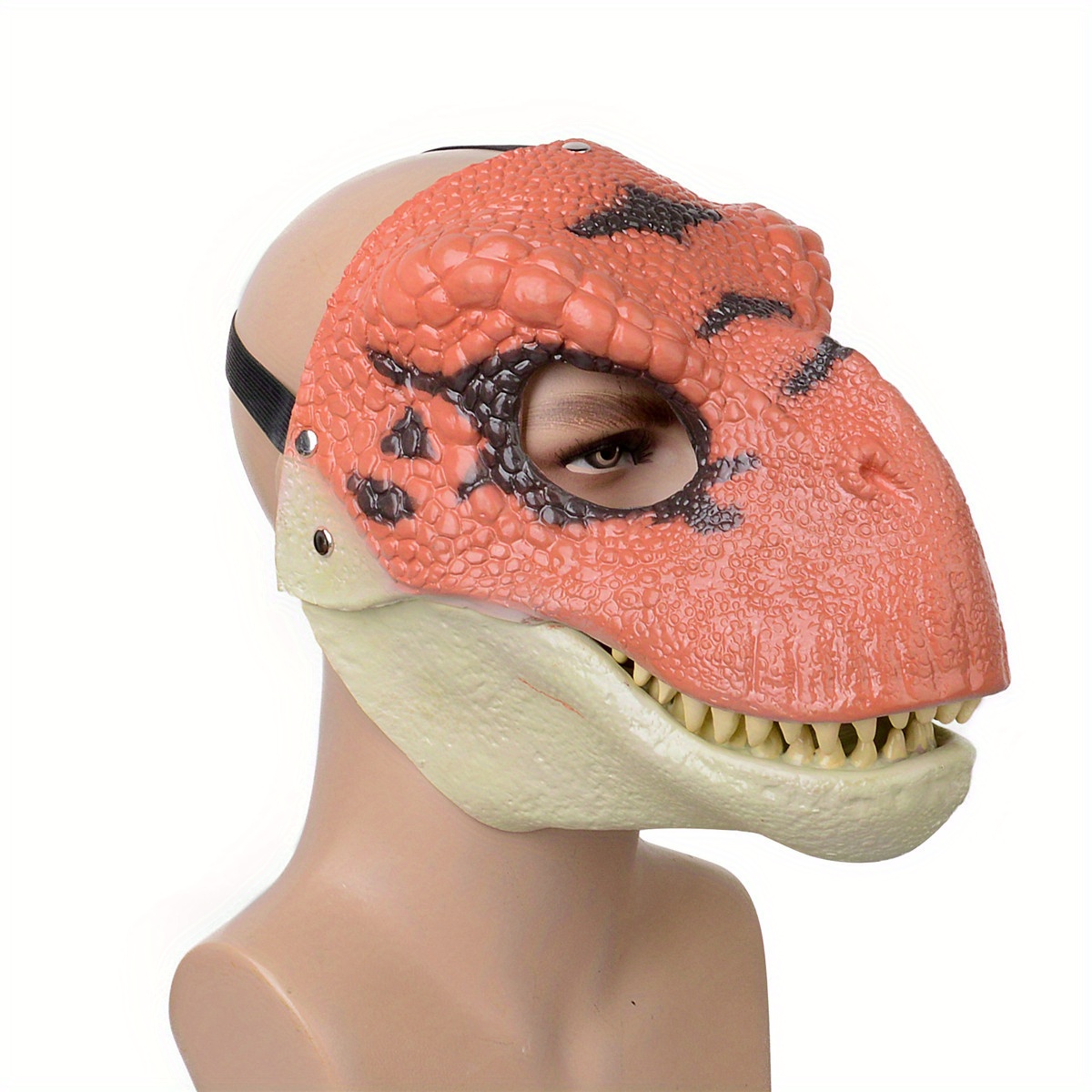 Pink and White Dino Mask 