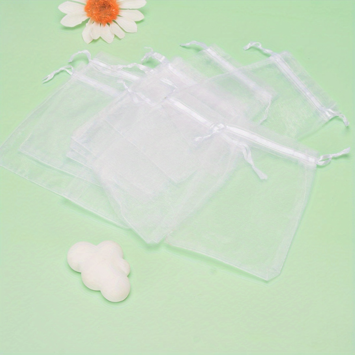 TEMU 10pcs, Organza Bag, Wedding Favor Bags With Drawstring, Makeup Organza Favor Bags, Net Gift Bags, Drawstring Goody Bags, Penetrating Protection
