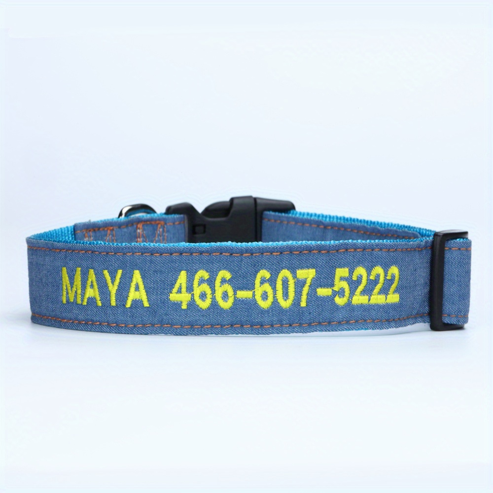 Embroidered Maya Personalized Dog Collar