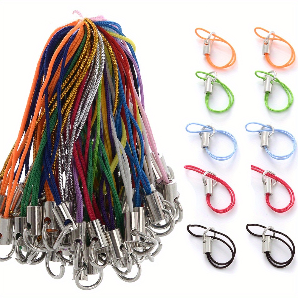 Keychain Strap Tone Split Ring Cord Colorful Polyester Cell - Temu